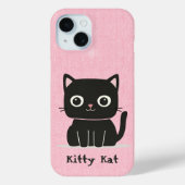 Schattigee roze en zwarte kat Case-Mate iPhone case (Achterkant)