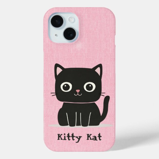 Schattigee roze en zwarte kat Case-Mate iPhone case (Achterkant)