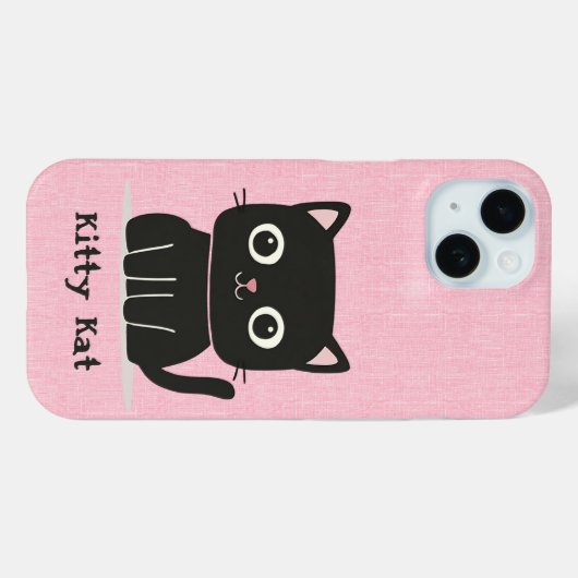 Schattigee roze en zwarte kat Case-Mate iPhone case (Achterkant (horizontaal))