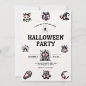 Schattigee Roze en Zwarte Kinder Halloween Party U Kaart (Voorkant)