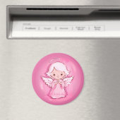 Schattigee Roze Engel Met Meisjes Naam Koelkast Magneet (Insitu (Vaatwasser))