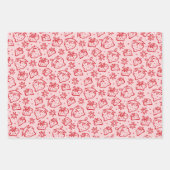 Schattigee roze envelop en aardbeien inpakpapier vel (Voorkant 2)