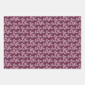 Schattigee Roze Fa La La Whimsical Candy Cane Kers Inpakpapier Vel (Voorkant 3)