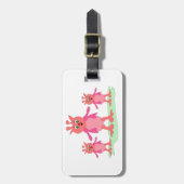 Schattigee roze fantasiewezens grillige aliens bagagelabel (Voorkant verticaal)