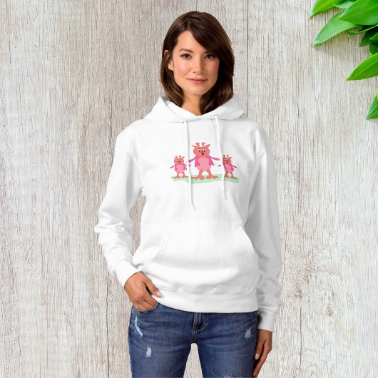 Schattigee roze fantasiewezens grillige aliens hoodie