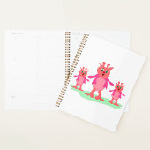 Schattigee roze fantasiewezens grillige aliens planner