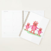 Schattigee roze fantasiewezens grillige aliens planner (Display)