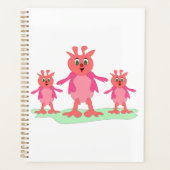 Schattigee roze fantasiewezens grillige aliens planner (Voorkant)
