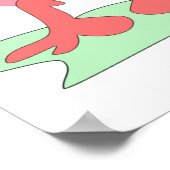 Schattigee roze fantasiewezens grillige aliens poster (Hoek)