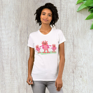 Schattigee roze fantasiewezens grillige aliens t-shirt