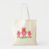Schattigee roze fantasiewezens grillige aliens tote bag (Voorkant)