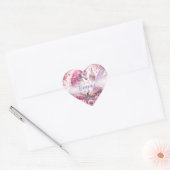 Schattigee  Roze Fee en Eenhoorn Hart Sticker (Envelop)