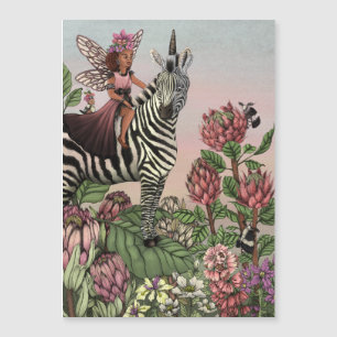 Schattigee Roze Fee op Zebra Eenhoorn Bloemenkunst