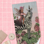 Schattigee Roze Fee op Zebra Eenhoorn Bloemenkunst Badhanddoek