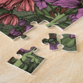 Schattigee Roze Fee op Zebra Eenhoorn Bloemenkunst Legpuzzel (Zijkant)