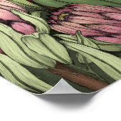 Schattigee Roze Fee op Zebra Eenhoorn Bloemenkunst Poster (Hoek)