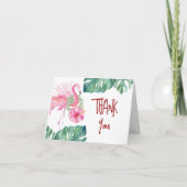 Schattigee roze flamingo dank u kaarten (Voorkant)