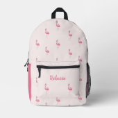 Schattigee roze flamingo gepersonaliseerd bedrukte rugzak (Voorkant)