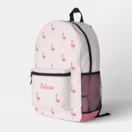Schattigee roze flamingo gepersonaliseerd bedrukte rugzak