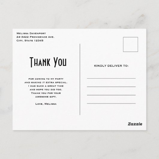 Schattigee roze flamingo illustratie dank u briefkaart (Achterkant)