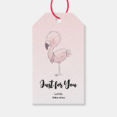 Schattigee roze flamingo illustratie speciaal voor cadeaulabel (Voorkant)