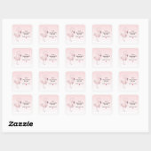 Schattigee roze flamingo illustratiekeuken vierkante sticker (Vel)