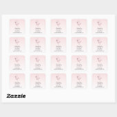 Schattigee roze flamingo illustratiezaken vierkante sticker (Vel)