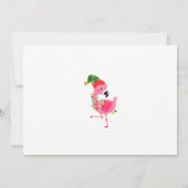 Schattigee roze flamingo kerstfeest uitnodiging (Achterkant)