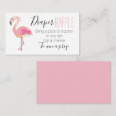 Schattigee roze flamingo luier verloting kaart bab (Voorkant / Achterkant)