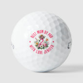 Schattigee Roze Flamingo Spring Tropische Bloemen Golfballen (Voorkant)