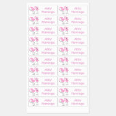 Schattigee roze flamingo trio cartoon gepersonalis labels (Vel)