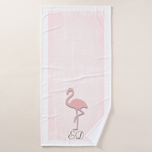 Schattigee Roze Flamingo Waterverf Look Badhanddoe Bad Handdoek (Badhanddoek)