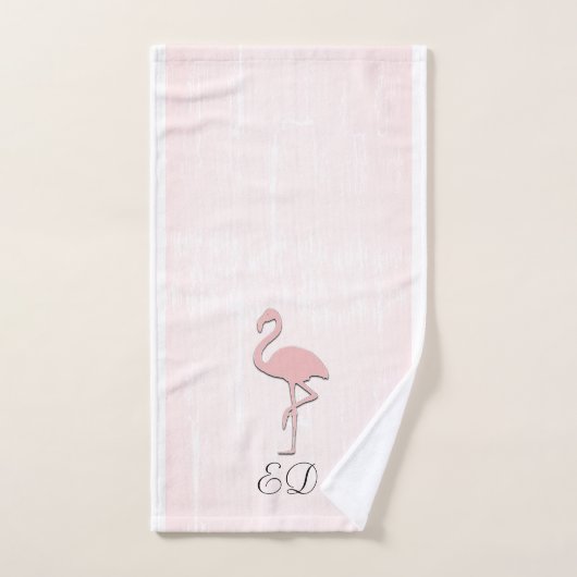 Schattigee Roze Flamingo Waterverf Look Badhanddoe Bad Handdoek (Handdoek)