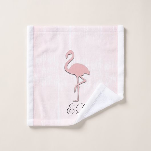 Schattigee Roze Flamingo Waterverf Look Badhanddoe Bad Handdoek (Wasdoekje)