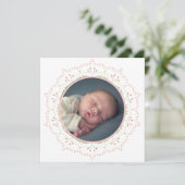 Schattigee roze florale minimalistische kalligrafi (Staand voorkant)