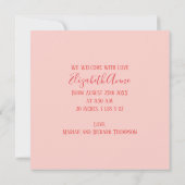 Schattigee roze florale minimalistische kalligrafi (Achterkant)