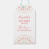 Schattigee roze florale minimalistische kalligrafi cadeaulabel (Voorkant)