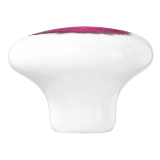 Schattigee Roze Fluffy Kitty Cat Keramische Knop (Zijkant)