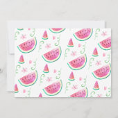 Schattigee roze foto One in a Melon 1st Birthday Kaart (Achterkant)