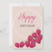 Schattigee Roze Frambozen Waterverf Illustratie Kaart (Voorkant)