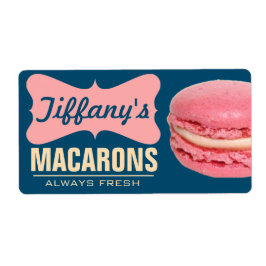 Schattigee roze Franse macarons | Zelfgemaakte mac Etiket