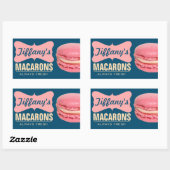Schattigee roze Franse macarons | Zelfgemaakte mac Rechthoekige Sticker (Vel)