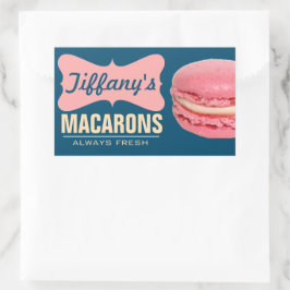 Schattigee roze Franse macarons | Zelfgemaakte mac Rechthoekige Sticker