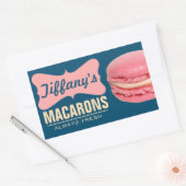 Schattigee roze Franse macarons | Zelfgemaakte mac Rechthoekige Sticker (Envelop)