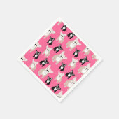 Schattigee Roze Fransen Franse Bulldogs Servetten (Hoek)