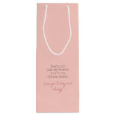 Schattigee Roze Galentine's Day Babe Red Script Be Wijn Cadeautas (Achterkant)
