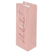 Schattigee Roze Galentine's Day Babe Red Script Be Wijn Cadeautas (Voorkant Gekanteld)