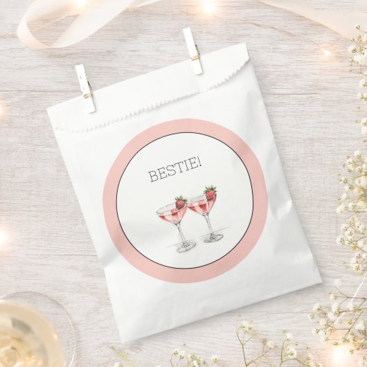 Schattigee Roze Galentine's Day Bestie Waterverf M Bedankzakje (Geknipt)
