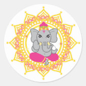 Schattigee roze ganesha sticker (Voorkant)