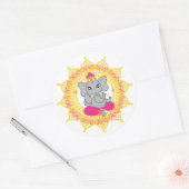 Schattigee roze ganesha sticker (Envelop)